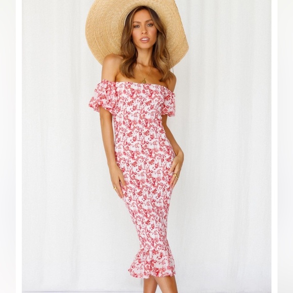 Hello Molly Blessings Midi Dress in Pink - Picture 1 of 12